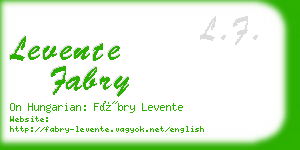 levente fabry business card